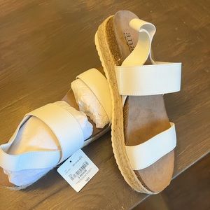 White sandals. NWT